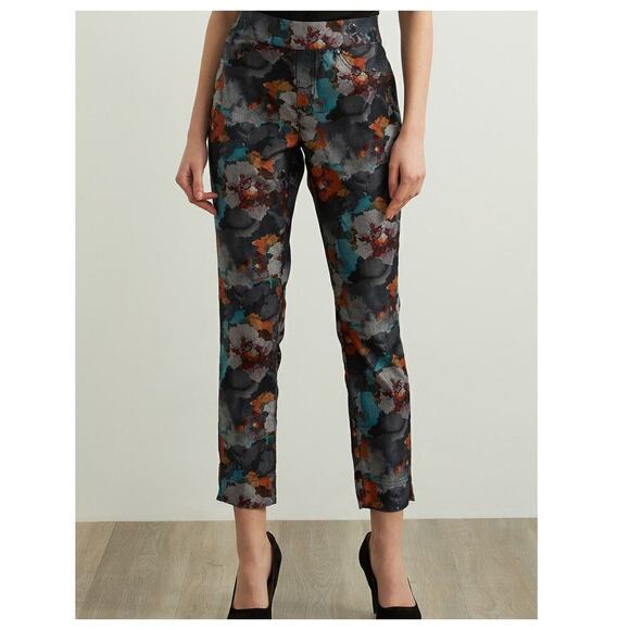 Joseph Ribkoff Size 14 Floral Motiff Pull On Jeans - Picture 1 of 15
